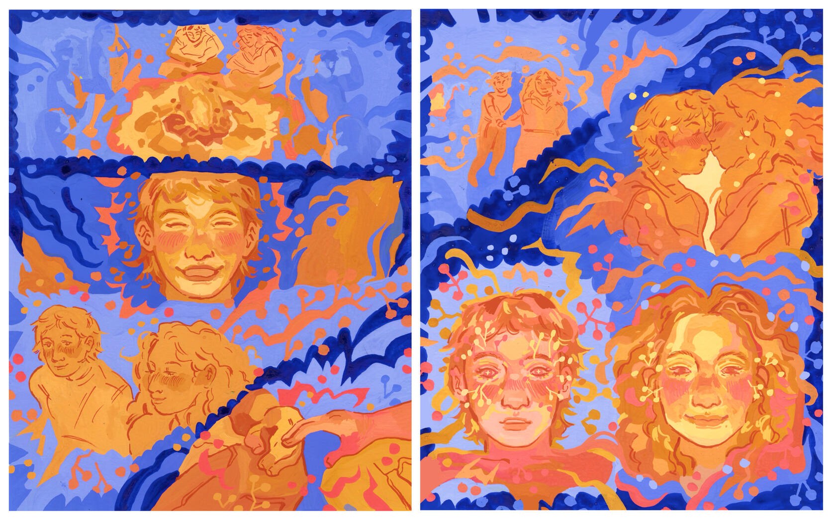 Comic. Poster paint.