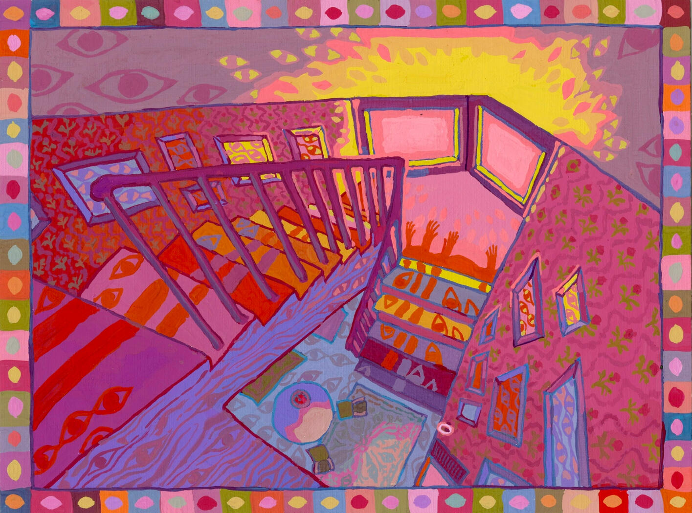 Angel house. poster paint on canvas paper.